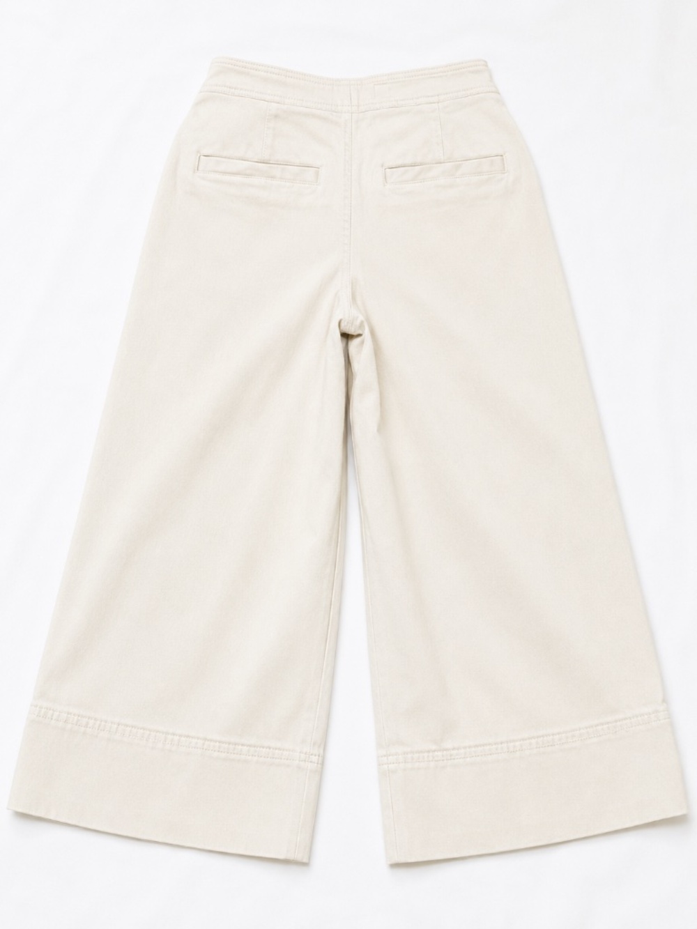 Anthropologie Maeve Ivory Sailor Wide Leg Crop Pants Size 2 - Picture 3 of 6